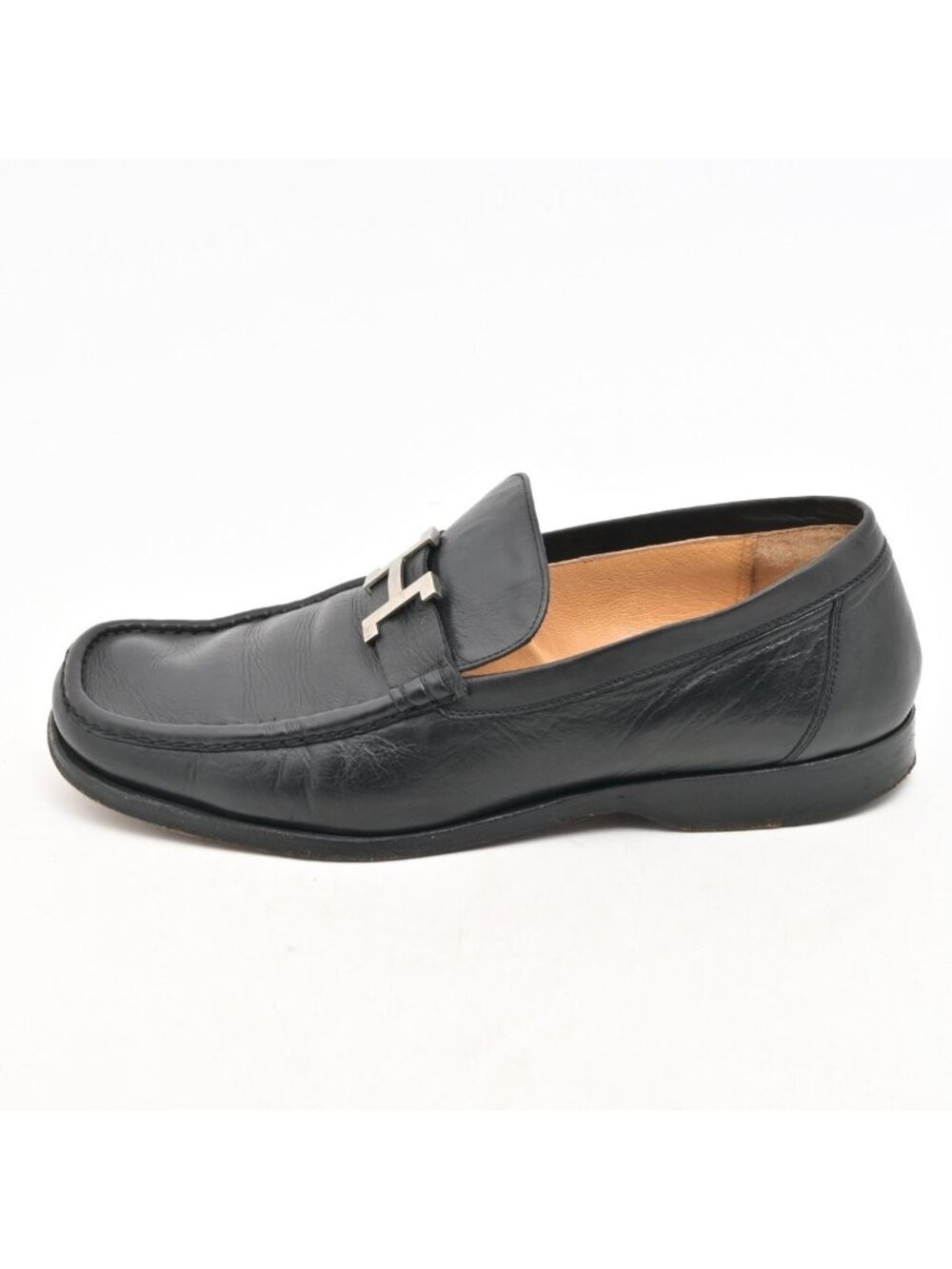 Hermes Loafers Constance Black Silver Leather